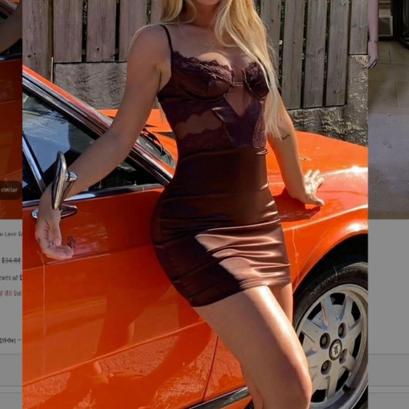 Fashion Nova NWT Satin Mini Dress - Picture 4 of 5